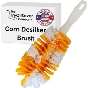 Corn De-Silker Brush | Bristled Veggetable Scrubber for Brushing Carrots, Potatoes | Durable & Firm Corn Scrubber, Corn Silk Hair Remover, Food Brush by FryOilSaver Co. B239C