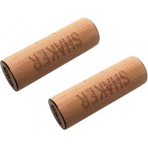 2PCS Wood Shakers Sand Hammer Musical Percussion Instruments Natural Finish (Small)
