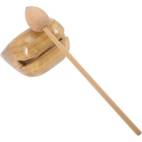 1 Set wooden fish monk temple block wooden zen drum zen drum instrument wooden frog instrument percussion instrument musical toy wood fish drum bell kit tambor natural child suite