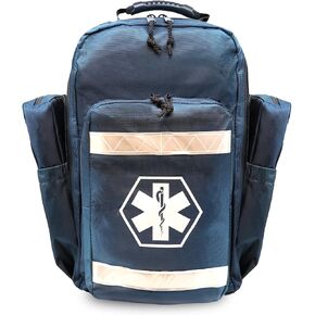 Dixie EMS Ultimate Pro Trauma O2 Backpack with Modular Pouch Design, Oxygen Gear Bag for First Responders and Medics – Navy Blue