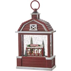 RAZ Imports 2021 Holiday Water Lanterns 10.75" Reindeer Stable Lighted Water Barn