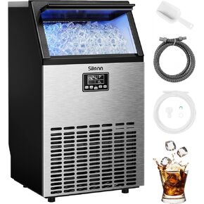 Silonn Commercial Ice Maker, Creates 150lbs in 24H, 33lbs Ice Storage Capacity, Stainless Steel Freestanding Ice Maker Machine with Auto Self-Cleaning for Home Office Bar Parties (SLIM12T) in Kuwait