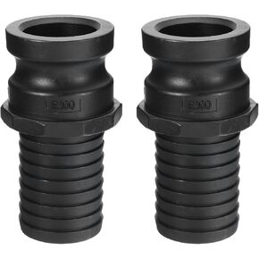 PATIKIL Poly Cam Lock Fittings, 2 Pcs 2" Part E Male Adapter x Hose End Cam Groove Hose Fittings Polypropylene Cam Lock Fittings, Black