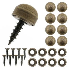8PCS 9MM Solid Copper Decorative Screw Mirror Fixing Screw Bronze Coloured Cap Self Tapping Screw for Mirror Coffee Table Bathroom Fronts and Wardrobe