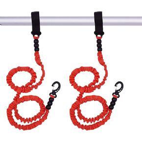 Adjustable Kayak Safety Rod Leash Fishing Rod Paddle Leash (Red 2 pcs 3 Feet)