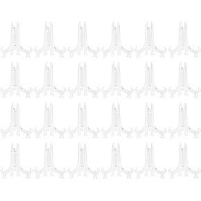Veemoon 24pcs China Plate Display Stand Chinese Tea Cake Holder Clear Disc Decorative Display Stand Plate Stands for Display Plate Disc Tea Cake Picture Frame