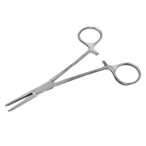 Cynamed Mosquito Hemostatic Forceps with Antiglare Coating (5 in.) - Premium Quality - Hemostat Clamping Pliers with Straight, Full Serrated Jaws (Pack of 5)