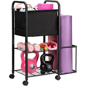 Yoga Mat Storage Rack Yoga Mat Holder Home Gym Equipment Workout Equipment Storage Organizer for Yoga Block,Foam Roller,Resistance Band,Dumbbell,Kettlebell in Kuwait