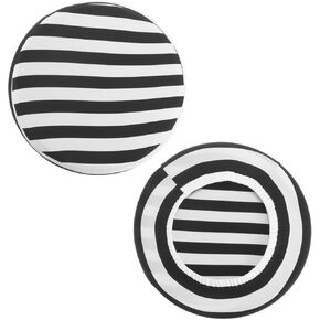 uxcell Round Bar Stool Covers, 2 Pack Round Seat Cover Dia.11-14", High Stretchy Circle Stool Cover Washable Seat Cushions for Chairs Stool Slipcovers, Black/White
