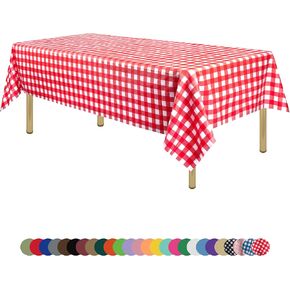 ZIMPLEWARE Premium Red Plastic Table Cloth Disposable (12 Pk) Plastic Tablecloths for Rectangle Tables (54in x 108in) Party Table Cloths Disposable for 6ft to 8ft Rectangle Tables
