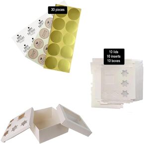 Bento Cupcake Boxes 10 x10 x 4.73 Inches Pie Dessert White Bakery Cake Box With Window