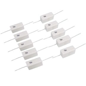10pcs 120 ohm 120RΩJ 5 watt Axial Ceramic Cement Power Resistor 5W