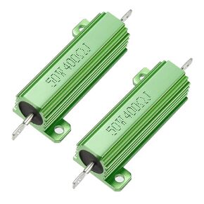 uxcell 50W 400 Ohm 5% Aluminum Housing Resistor Screw Tap Chassis Mounted Aluminum Case Wirewound Resistor Load Resistors Green 2 pcs