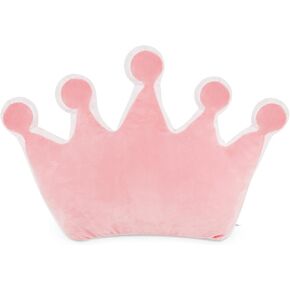 Crown Shaped Throw Pillows, Fluffy Plush Decorative Pillows Soft Plush for Girls Boys in Toddler Kids Room Decoration (Pink)
