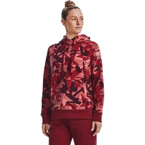 Under Armour - Womens W Freedom Rival Amp Hoodie, Color Stadium Red/Pink Clay (610), Size: Large