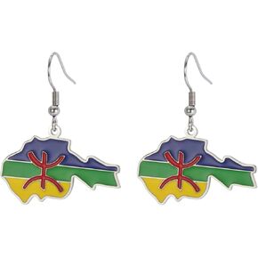 African Berber Symbols Studs Earrings African Ethnic Earrings Muslim Tribes Egypt Religious Jewelry Caber Style Amulet Women Girls