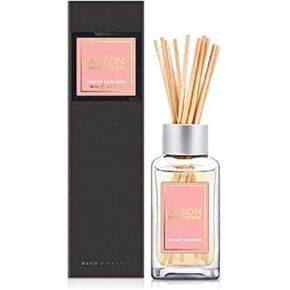 Areon Home Luxury Perfume Reed Diffuser + 10 Rattan Reeds, Peony Blossom Scent, 85 ml