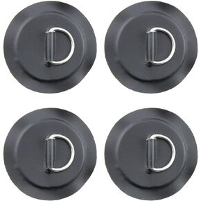 4PCS Black Stainless Steel D Ring Patch Suitable for PVC Inflatable Boat Dinghies Kayaks and Surfboard