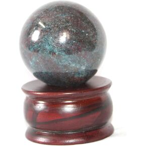 Jet Ruby Kyanite Gemstone Healing Sphere 45-50mm Hand Carved Crystal Healing Devotional Focus Spiritual Chakra Balancing Meditation