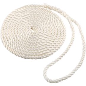Shoreline Marine 3 Strand Twist Nylon Dock Line, White, 1/2" x 20'