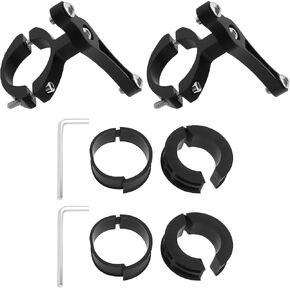SING F LTD 2Pcs Black Bicycle Water Bottle Holder Bracket Aluminium Alloy Bilateral Fixation Bicycle Bottle Bracket with Hexagonal Screw Wrench for 20-35mm Pipe