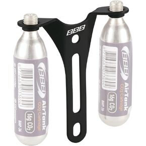 BBB BBC-90 Bicycle Bottle Cage Pedestal Mounting, Lightweight, Aluminum, CO2 Bracket, 2 Cartridges Can Be Attached