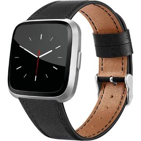 Leather Bands for Fitbit Versa 2 Bands & Versa Bands & Versa Lite Wristbands, Adjustable Soft Classic Fitbit Versa SE Leather Replacement Strap for Women Men