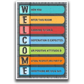 Classroom Poster for Motivation and Inspiration | Teacher Decor for Class | Growth Mindset Posters for Classrooms | 18" x 12" Size | 100lb Gloss Poster Paper | JSC142 Design