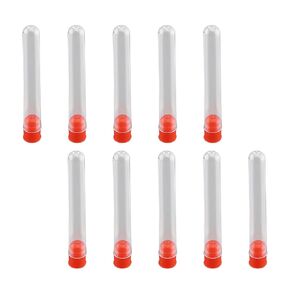 Othmro 300Pcs Clear Plastic Test Tubes with Red Caps, 12mmx75mm Mini Test Tubes with Lids, for Jewelry Seed Beads Powder Spice Liquid Experiment Yeast Specimen Sample Laboratory