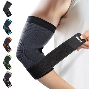 Elbow Compression Sleeve 2 Pack, Elbow Brace for Tendonitis and Tennis Elbow, Pain Relief Elbow Brace for Men & Women, Elbow Sleeve Reduce Joint Pain for Tennis, Golfer, Weightlifting Blue (M)