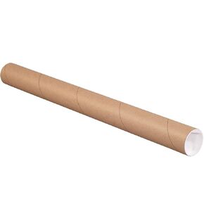 Mailing Tubes with Caps, 2" x 43", Kraft, (Pack of 50)