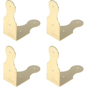 Quluxe 4 Pcs Pure Brass Box Corner Protector Corner Braces Hardware Desk Edge Right Angle Guards Wood Jewelry Box Photo Frame Accessories, Gold