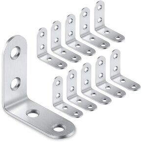 Corner Bracket Brace, 50 PCS L-Shaped Corner Braces Joint Right Angle Bracket, 40 x 40mm Stainless Steel Fastener Bracket by STARVAST