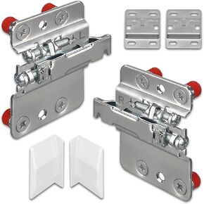 Cabinet Mounting Bracket Hanging Hardware - Adjustable Concealed Kitchen Cupboard Cabinet Wall-Mount Hanger lip Kit with Covers - Heavy Duty Dowel Cabinet Suspension Bracket - Easy Installation
