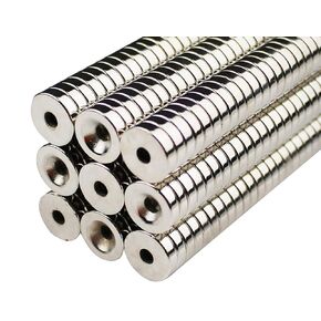 30 pcs 10x3mm Decorative Refrigerator Magnets Brushed Nickel Fridge Office Magnet with 3mm Hole