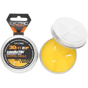 Exotac candleTIN Emergency Beeswax Slow Burn Candle