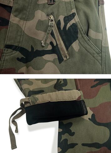 Men's Fleece Lined Hiking Pants, Winter Camo Cargo Pants Army Casual Work Ski Pants for Men with 8 Pockets No Belt in Kuwait