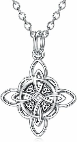 YFN Witch Knot Birthstone Necklaces Celtic Triquetra Knot 925 Sterling Silver Pendant Necklace for Women in Saudi Arabia