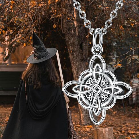 YFN Witch Knot Birthstone Necklaces Celtic Triquetra Knot 925 Sterling Silver Pendant Necklace for Women in Saudi Arabia