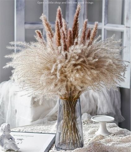 Natural Dried Pampas Grass Decor Boho Dried Flowers Bouquet Floral Bundle for Home Table Wedding Arrangements 60Pcs in Saudi Arabia