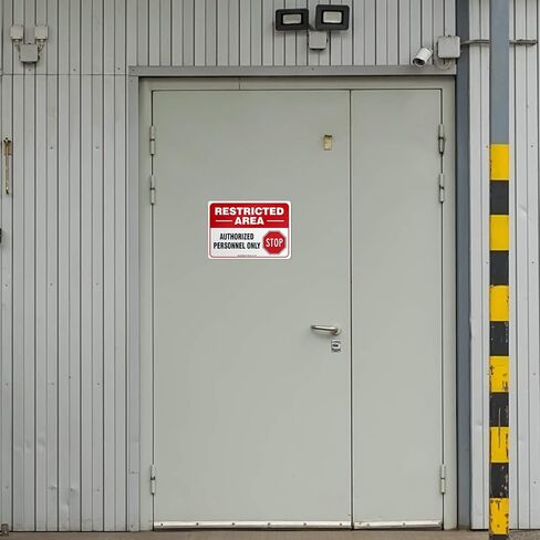 Sigo Signs - Restricted Area Authorized Personnel Only Stop Sign, 10x7 Inches, Rust Free .040 Aluminum, Fade Resistant, Made in USA in Saudi Arabia