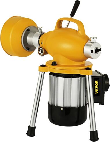 VEVOR 3 Cables Auger Fits 3/4 to 4 Inch Pipes Portable Drain Cleaning Machine with 6 Cutter Heads, Red in Saudi Arabia