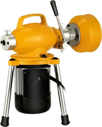VEVOR 3 Cables Auger Fits 3/4 to 4 Inch Pipes Portable Drain Cleaning Machine with 6 Cutter Heads, Red in Saudi Arabia