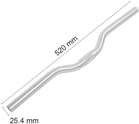 Bike Riser Handlebar, Aluminum Mountain Bike Fixed Gear Riser Bar 25.4mm*520mm(Silvery) 25.4 Handlebar 25.4 Handlebar in Saudi Arabia