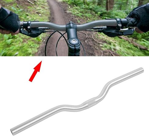 Bike Riser Handlebar, Aluminum Mountain Bike Fixed Gear Riser Bar 25.4mm*520mm(Silvery) 25.4 Handlebar 25.4 Handlebar in Saudi Arabia