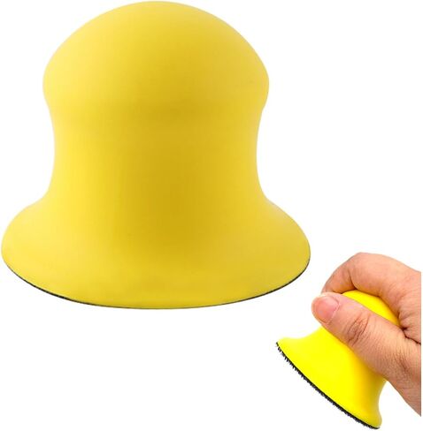 كتلة صنفرة دائرية مقاس 3 بوصات أداة صنفرة يدوية للفأرة المستديرة مثالية للأثاث الخشبي المنزلي والفنون والحرف اليدوية وحامل ترميم السيارات والمصابيح الأمامية لجسم السيارات والحرف اليدوية من ورق الصنفرة (أصفر) in Kuwait