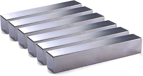 Powerful Neodymium Bar Magnets, Rare Earth Magnets Rectangular Magnets Metal Neodymium Magnet - 48 x 10 x 10 mm, Pack of 6 in Kuwait