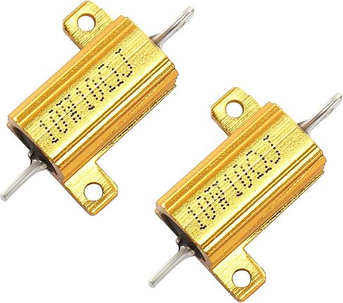 2 Pcs 10W 10 Ohm Aluminum Case Resistor, Screw Tap Chassis Mounted Load Resistors, Wirewound Resistor with Rod Post for LED Converters in Saudi Arabia