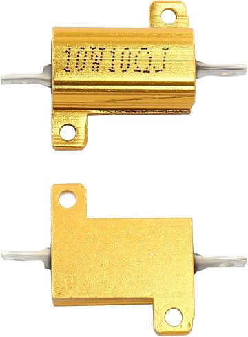 2 Pcs 10W 10 Ohm Aluminum Case Resistor, Screw Tap Chassis Mounted Load Resistors, Wirewound Resistor with Rod Post for LED Converters in Saudi Arabia