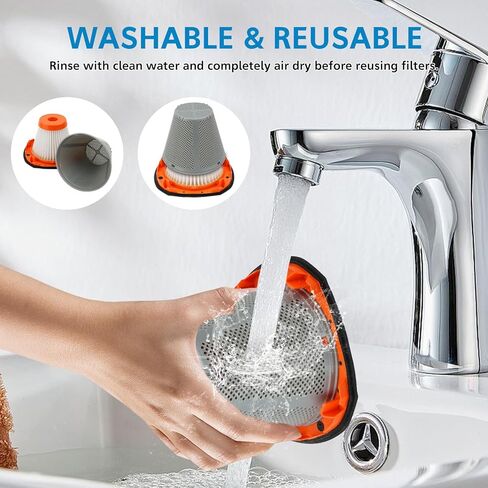 قطعتان من الفلتر البديل لطرازات المكنسة الكهربائية اليدوية اللاسلكية BLACK+DECKER 20V MAX POWERCONNECT BCHV001C1 BCHV001D1 BCHV001B، قارنها بالجزء N900287 in Kuwait